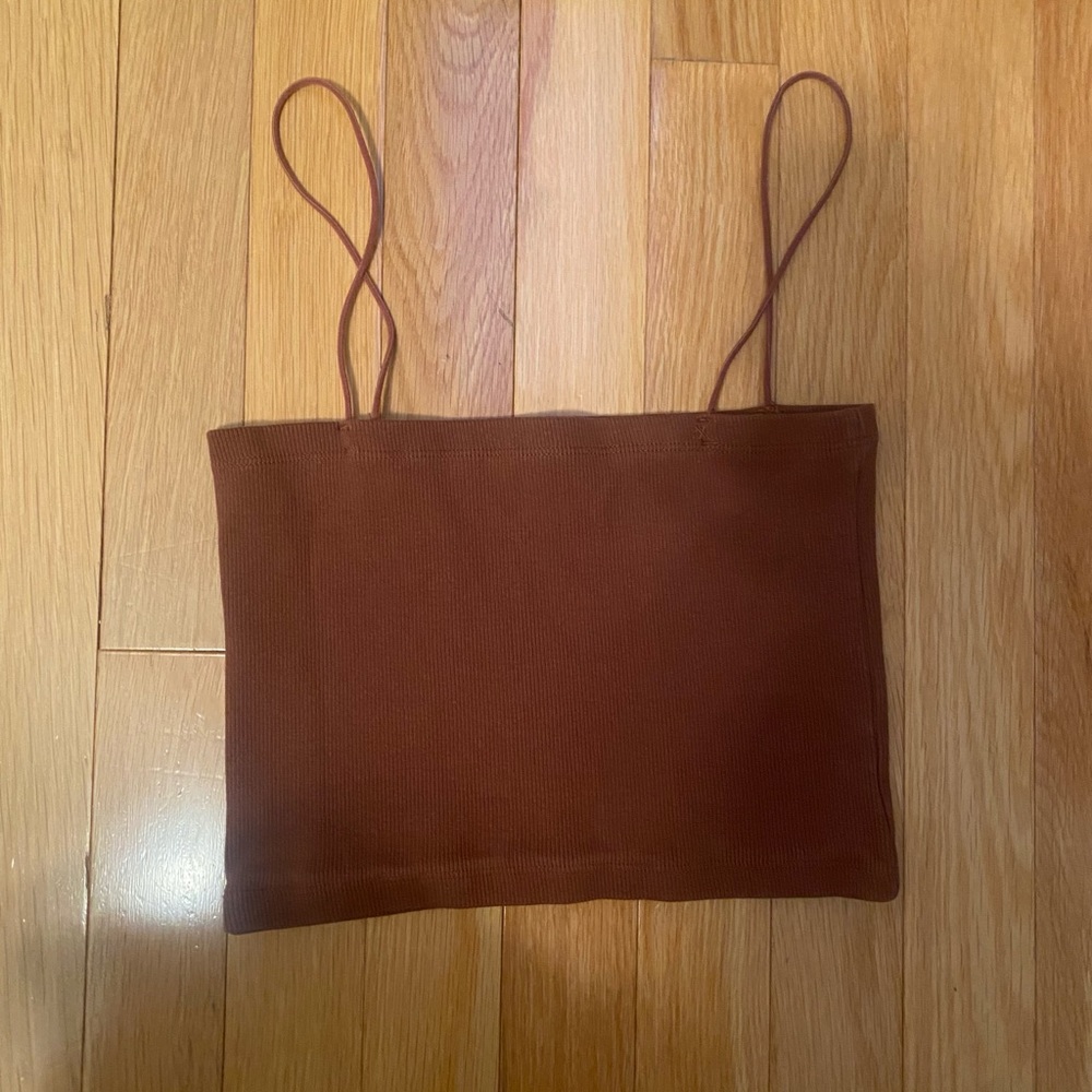 Brown Crop Top from Zara in Size Large